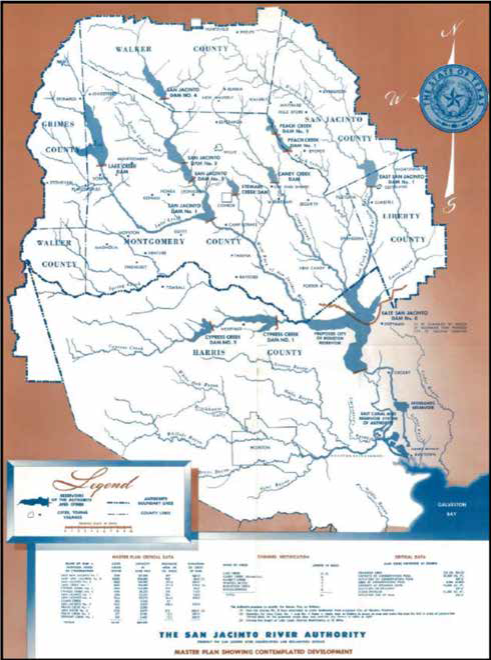 A map showing the contemplated development for flood control in Montgomery county