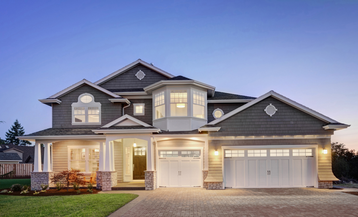A front view of a large beautiful house