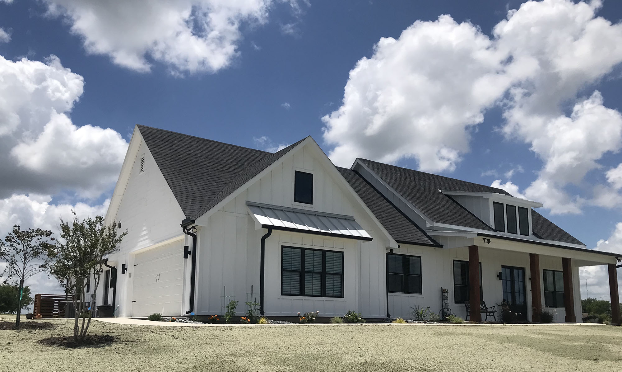 The front of a new home